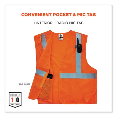 Glowear 8215ba-s Single Size Class 2 Economy Breakaway Mesh Vest, Polyester, Medium, Orange, Ships In 1-3 Business Days