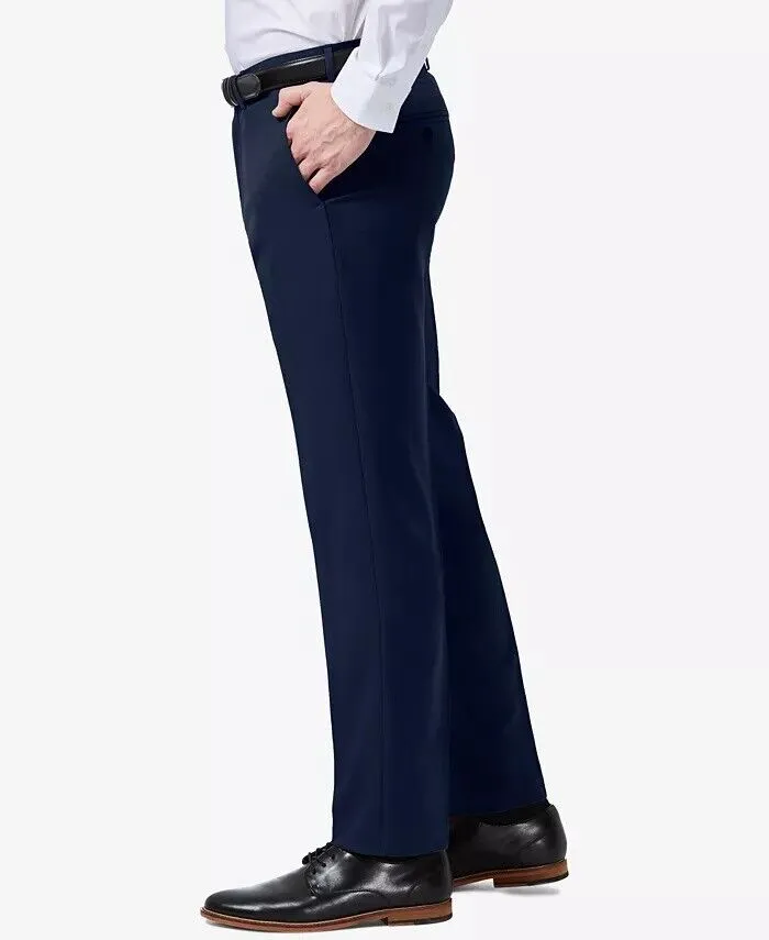 HAGGAR Mens Slim fit Dress Pants 32 / 30 Navy Blue Solid