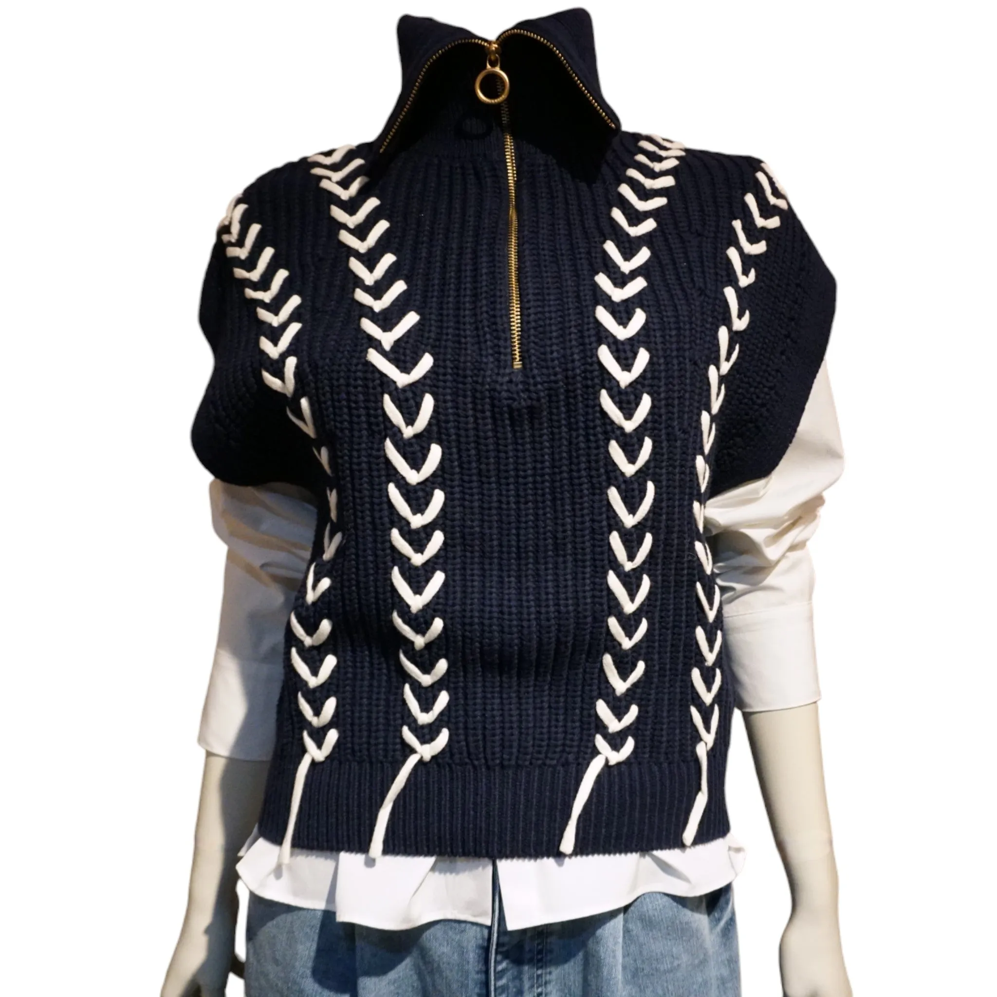 Half Zip Lace Up Vest