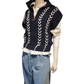 Half Zip Lace Up Vest