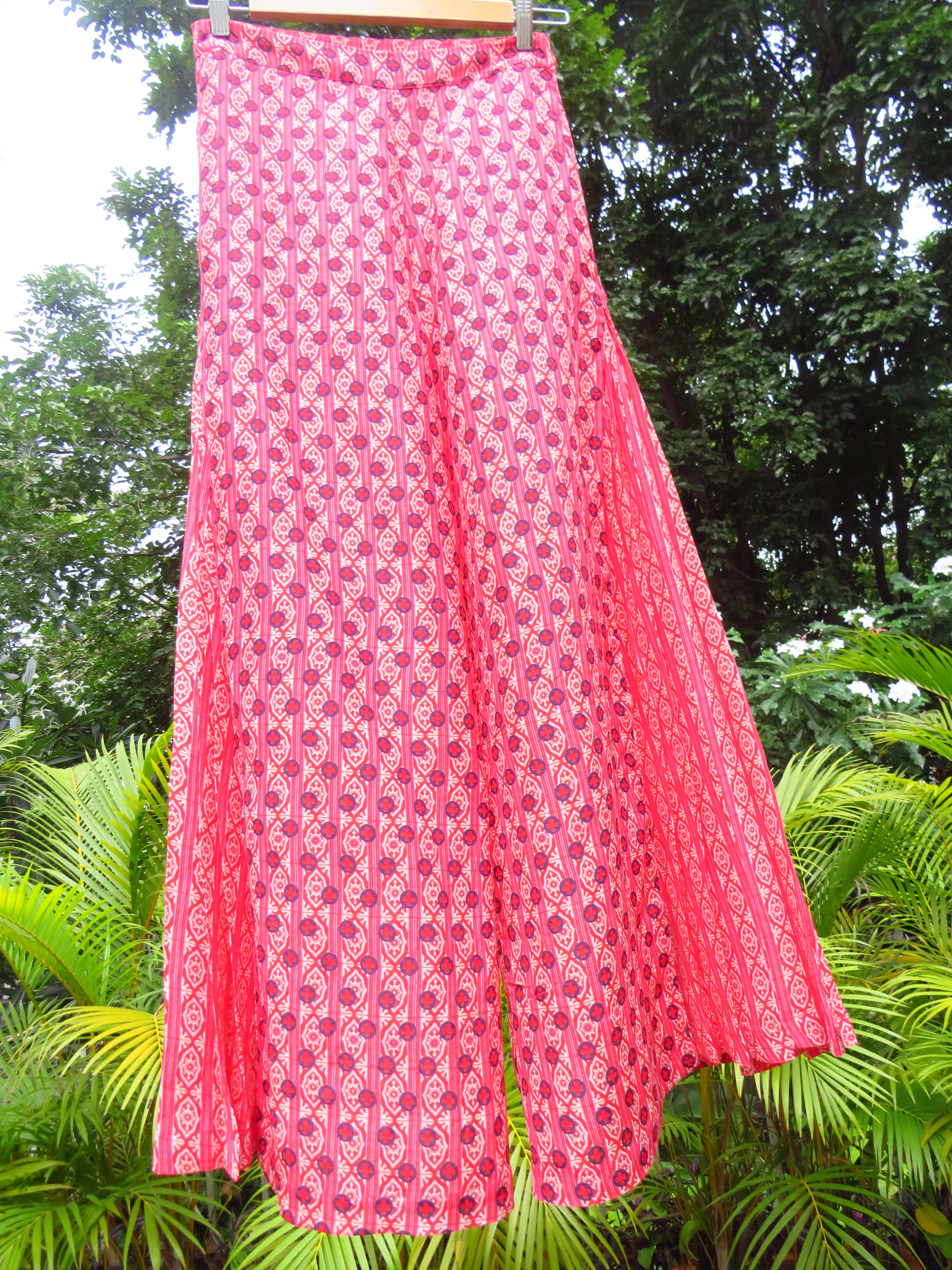 Hand Spun Silk Linen Pleated Wide Leg Pant
