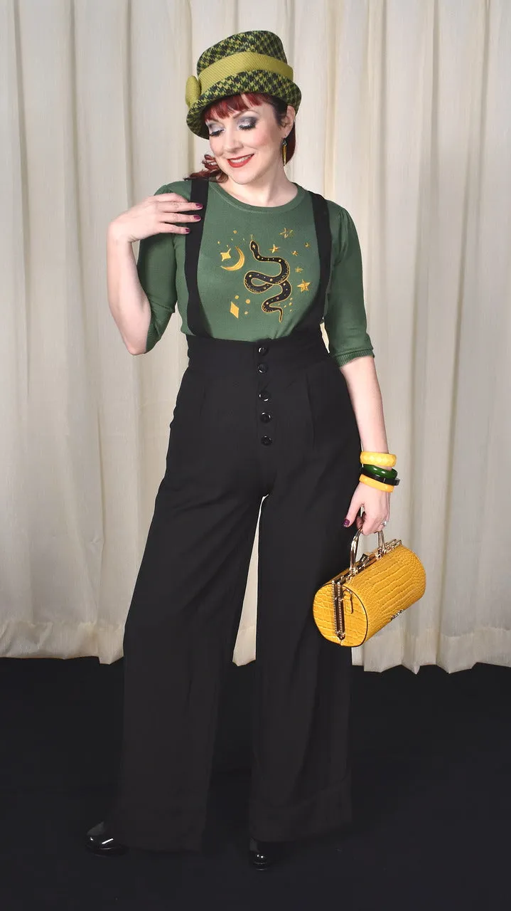 High Waisted Suspender Pants