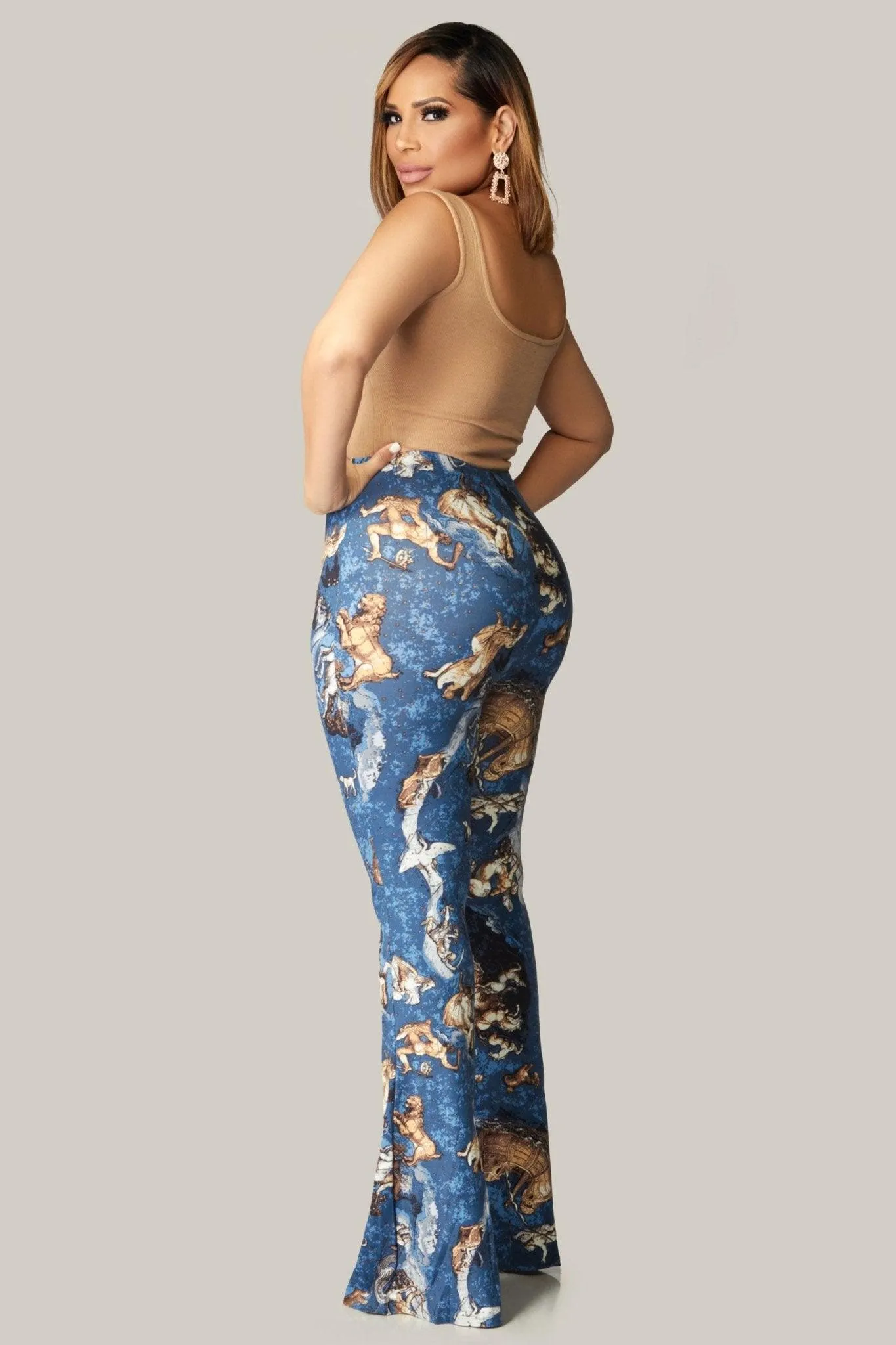 Horoscope Printed Flared Long Pants