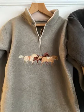 Horse Unisex Kids Appliqué Over Fleece / Tunic
