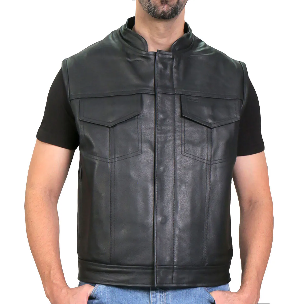 Hot Leathers VSM1054 Men’s Black 'Skull Flag' Conceal and Carry