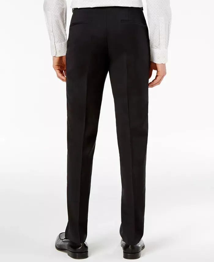 Hugo Boss Mens Sharp Slim Fit Flat Dress Pants Size 34 x 30 Black