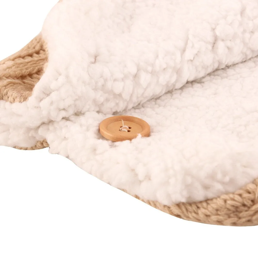 Infant Knitted Swaddle Wrap with matching stroller gloves