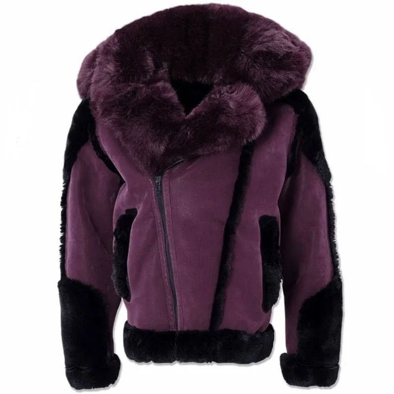 Jordan Craig Anchorage Shearling Moto Jacket (Wine) 91501