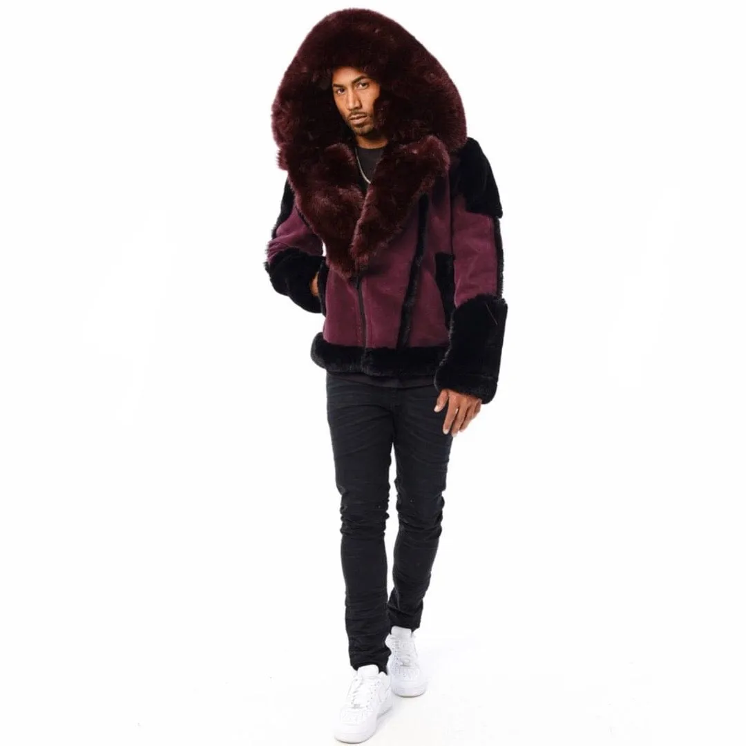 Jordan Craig Anchorage Shearling Moto Jacket (Wine) 91501