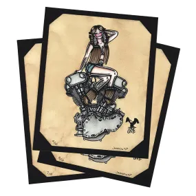 Knucklehead Engine Pinup Print