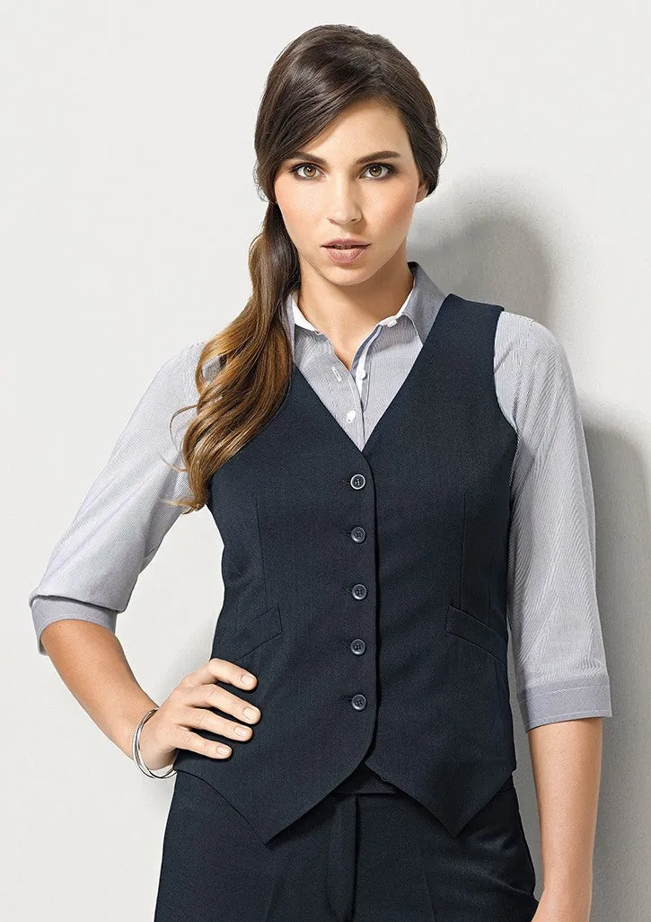 Ladies Peaked Vest with Knitted Back
