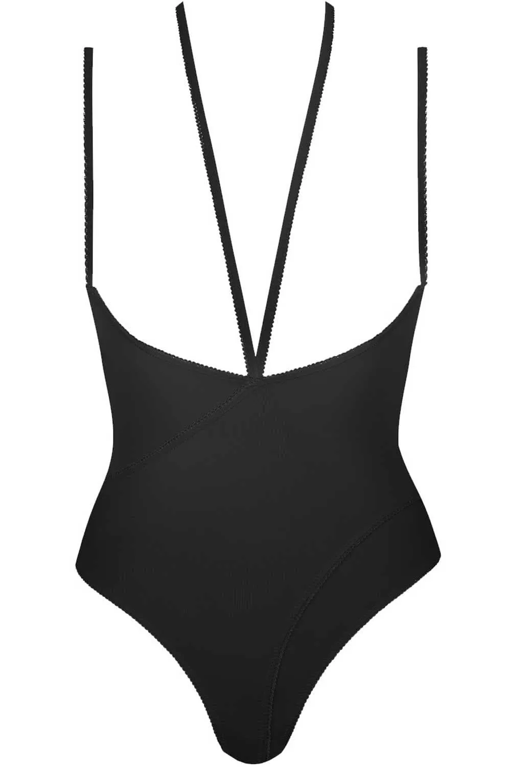 Le Petit Secret Black Cupless Thong Bodysuit