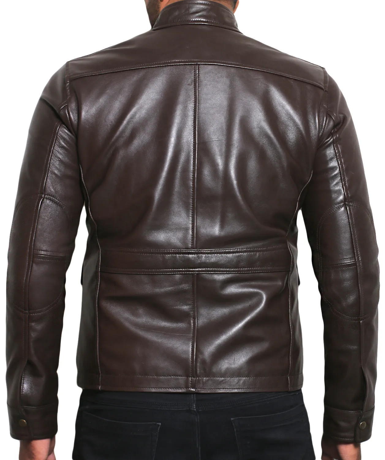 Leather Jackets Hub Mens Genuine Lambskin Leather Jacket (Black, Officer Jacket) - 1501024