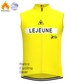 Lejeune Yellow Fleece Retro Cycling Vest