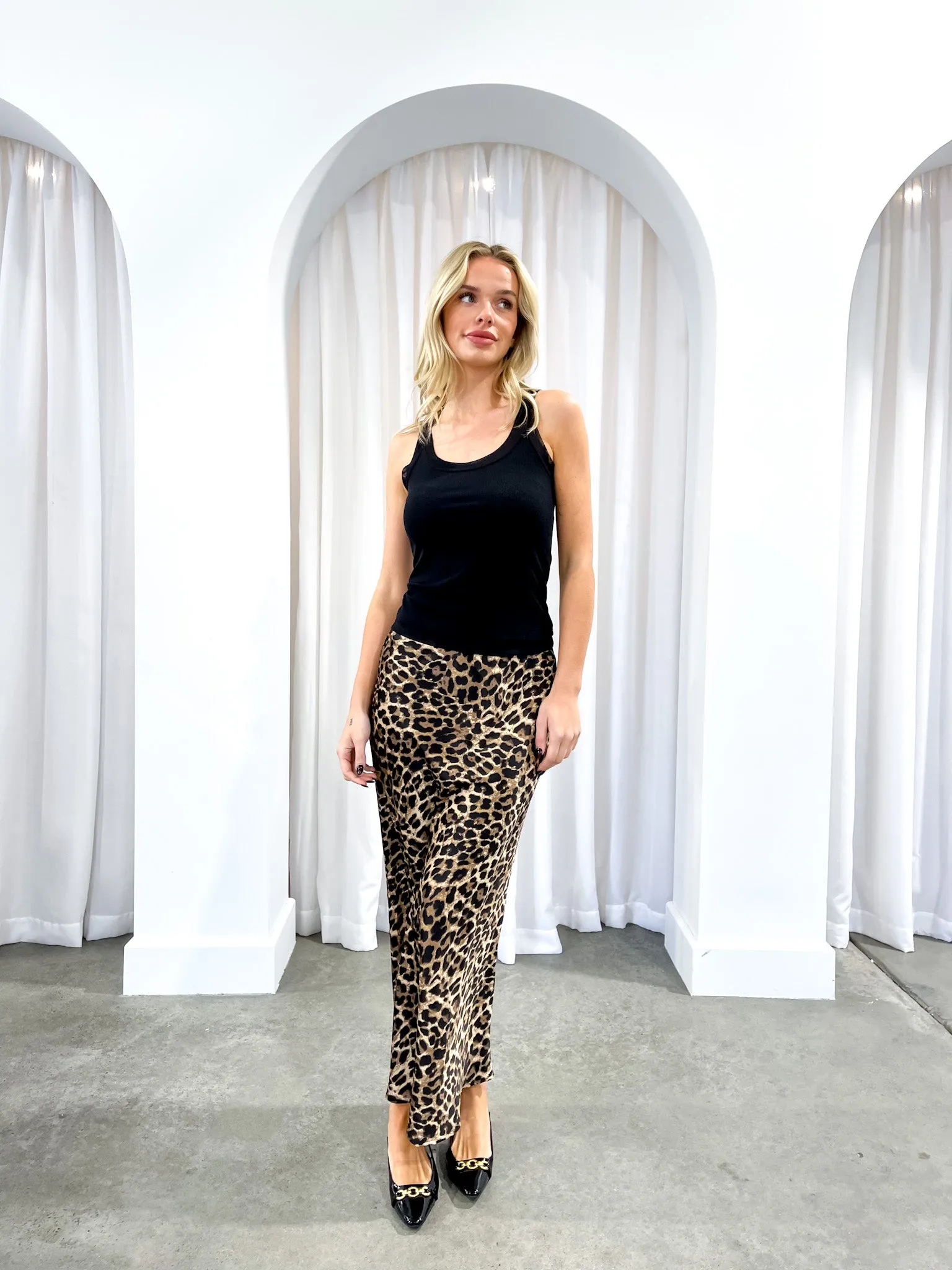 LEO SATIN BIAS SKIRT