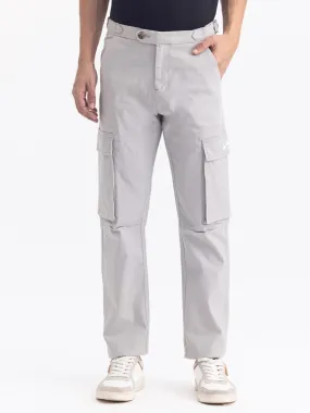 Light Grey Cotton Stretch Cargo Pant