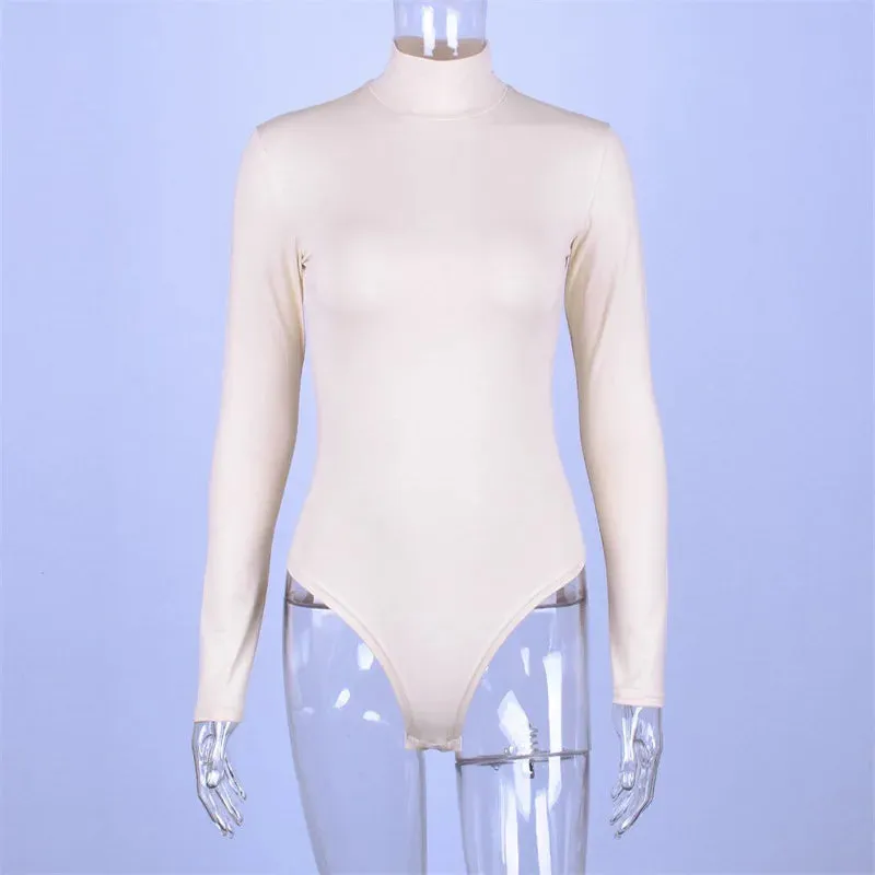 Long Sleeve Bodysuit Crew-neck Elasticity