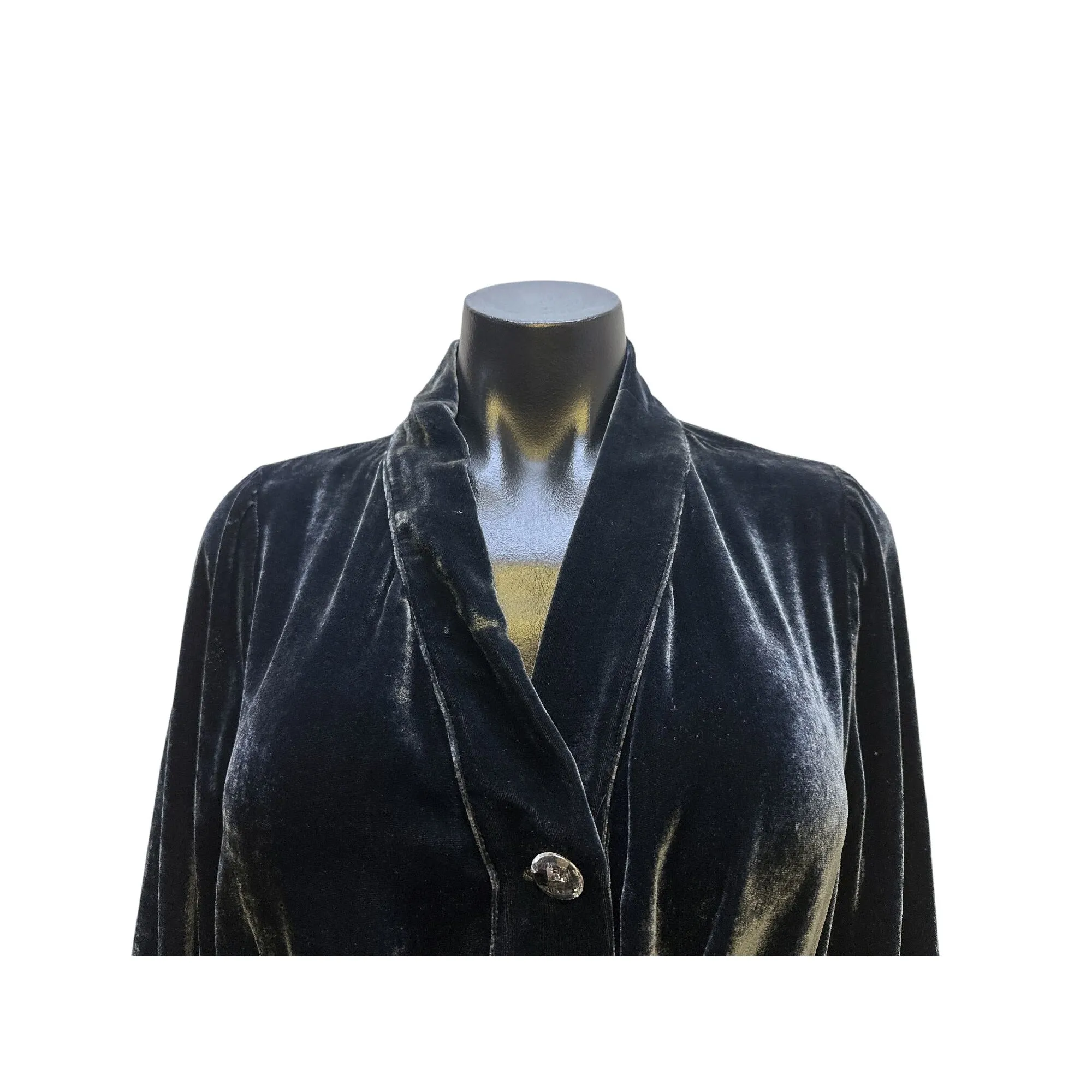 Love And Liberty Blue Velvet Tie-Waist Blazer Jacket w/Pockets Size S