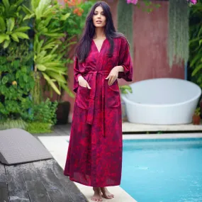 Mariah Bohemian Batik Kimono Belted Robe Jacket