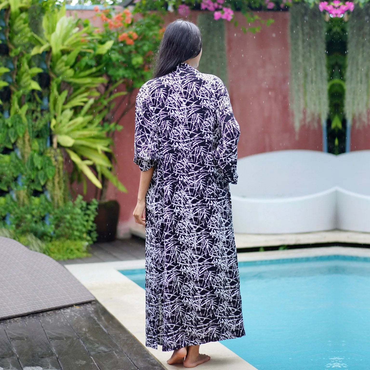 Mariah Bohemian Batik Kimono Belted Robe Jacket