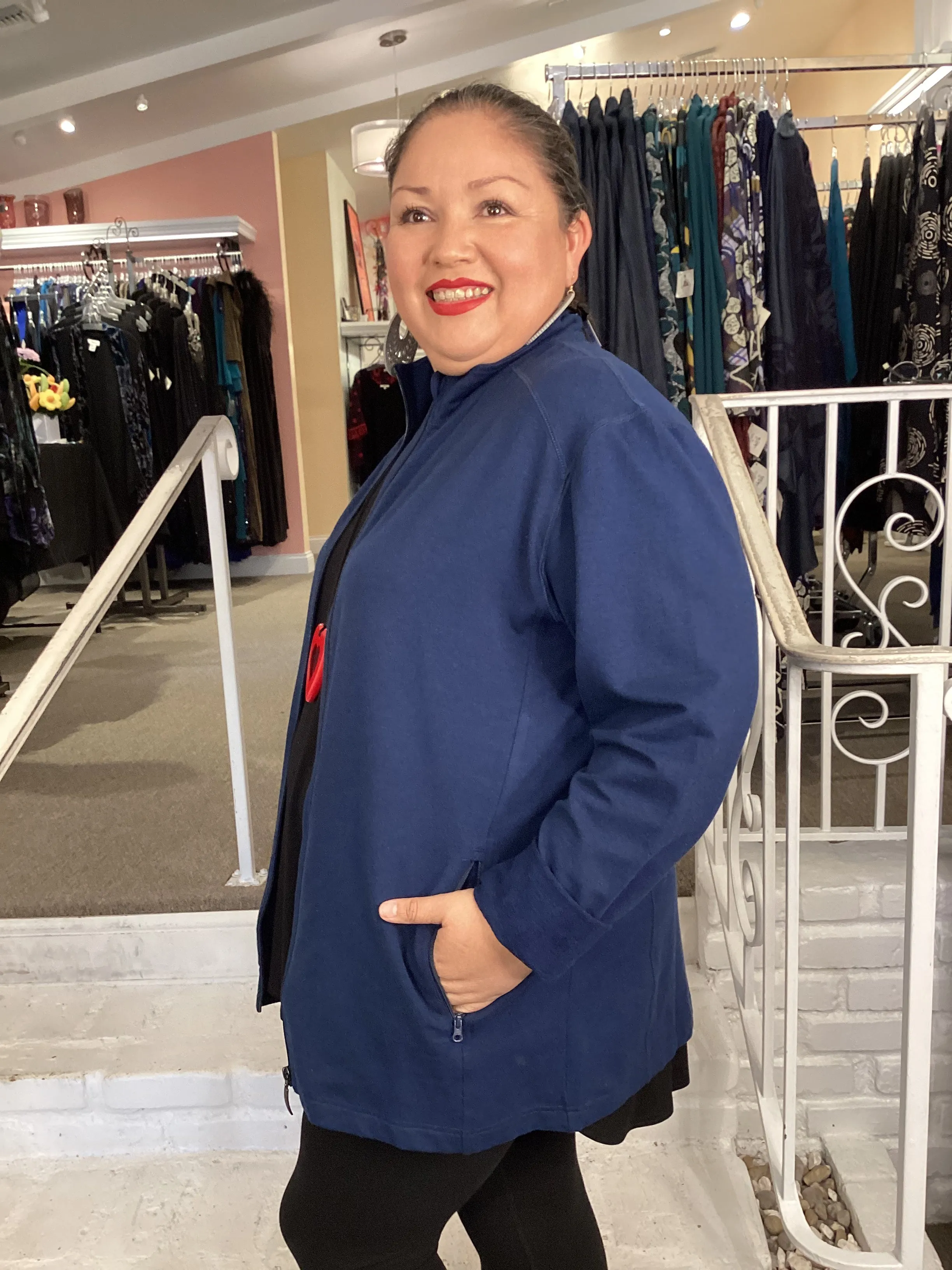 MATT FLEECE JACKET - INDIGO