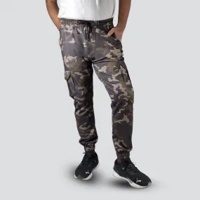 Men's Camo Cargo Pants With 6 Pockets - Green