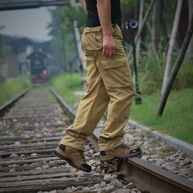 Men's Cargo Pants Mens Casual Multi Pockets Military Tactical Pants Men Outwear Army Straight Long Trousers
