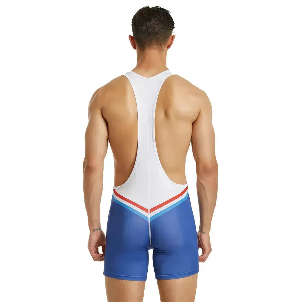 Men's Fitness Swimming Shark Pants Bodysuit Thong
