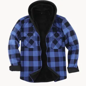 Men's Fleece-Lined Hooded Flannel Jacket