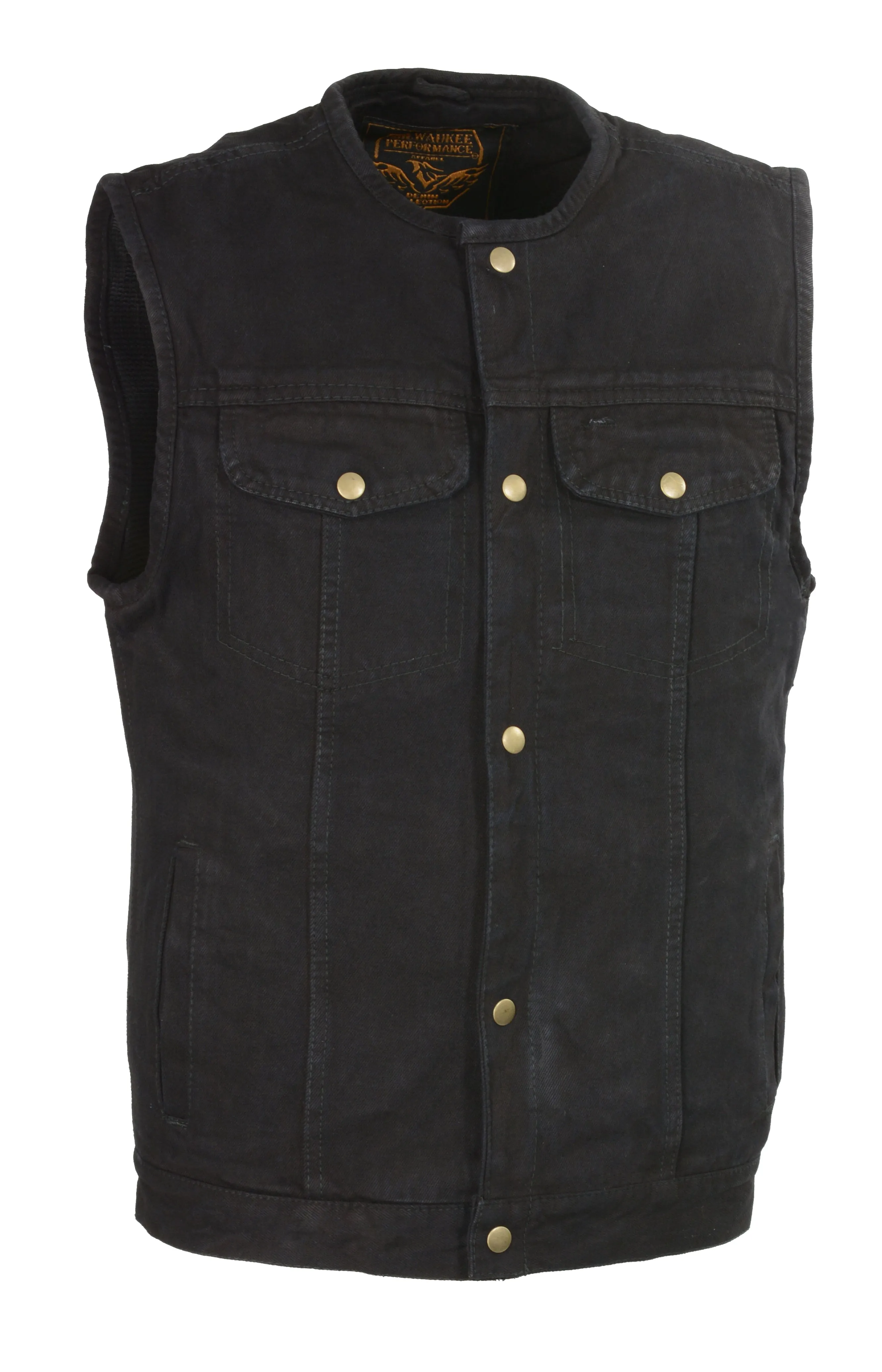 Men's Snap Front Denim Club Vest w/ Gun Pocket