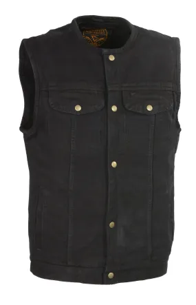 Men's Snap Front Denim Club Vest w/ Gun Pocket