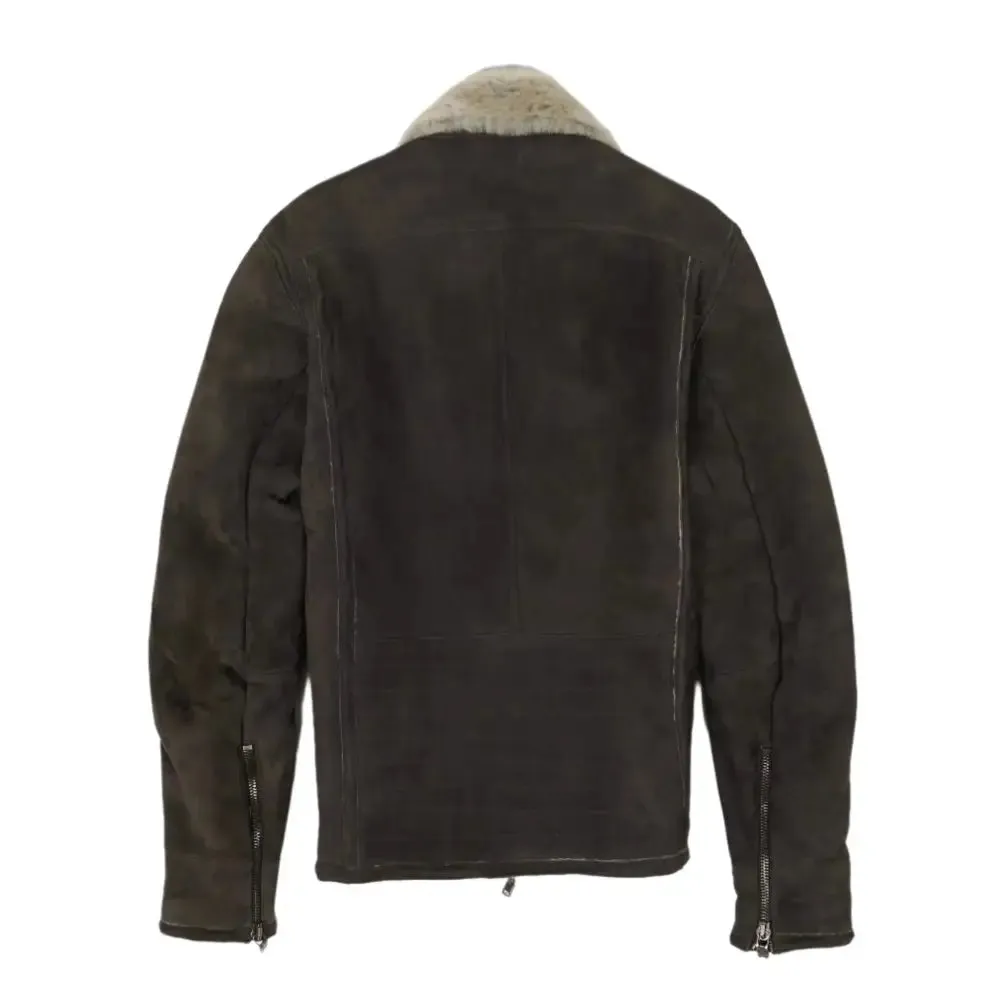 Men's Vintage Black Shearling Leather Jacket
