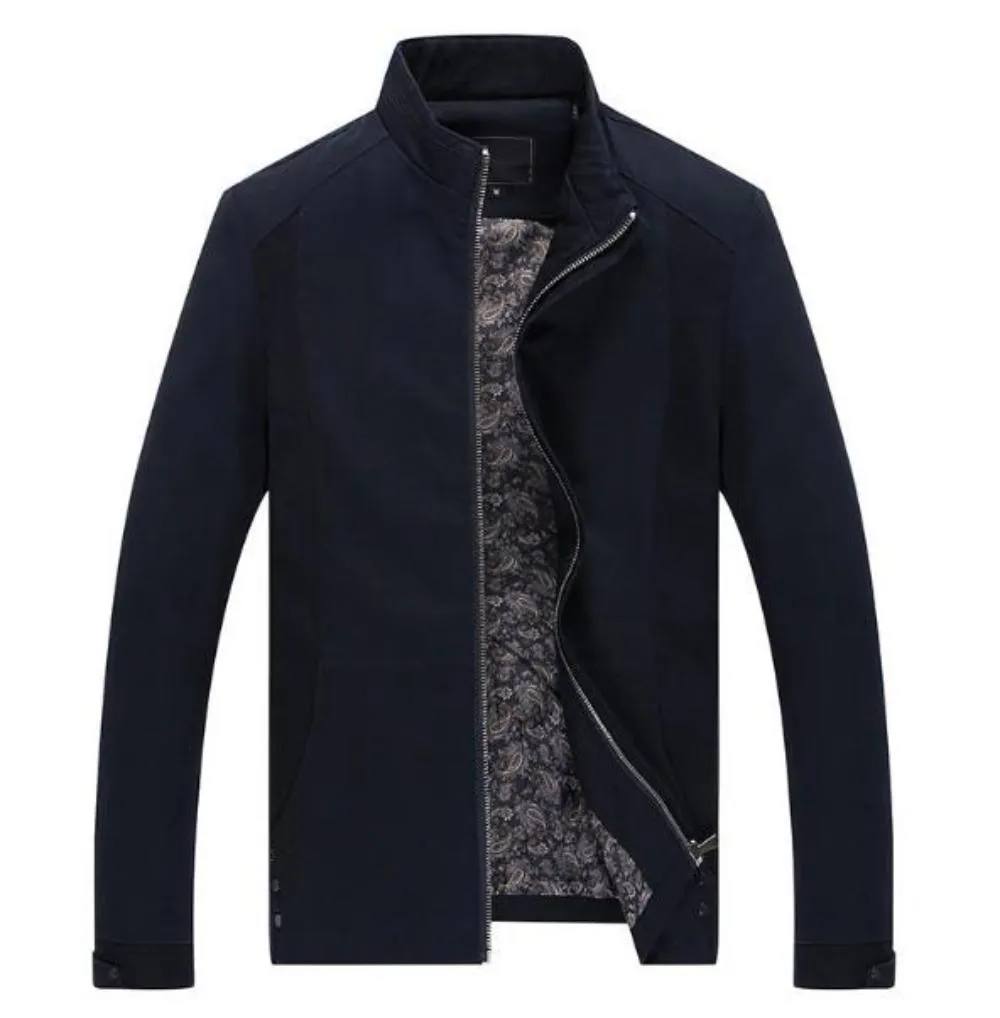 Mens Zip Up Jacket with Stand Up Collar