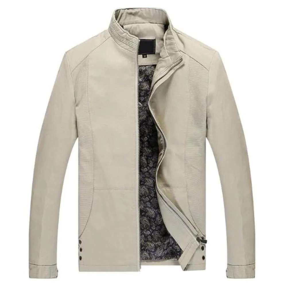 Mens Zip Up Jacket with Stand Up Collar