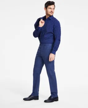 Michael Kors Mens Regular fit Dress Pants 38 / 30 Blue Plaid Stretch
