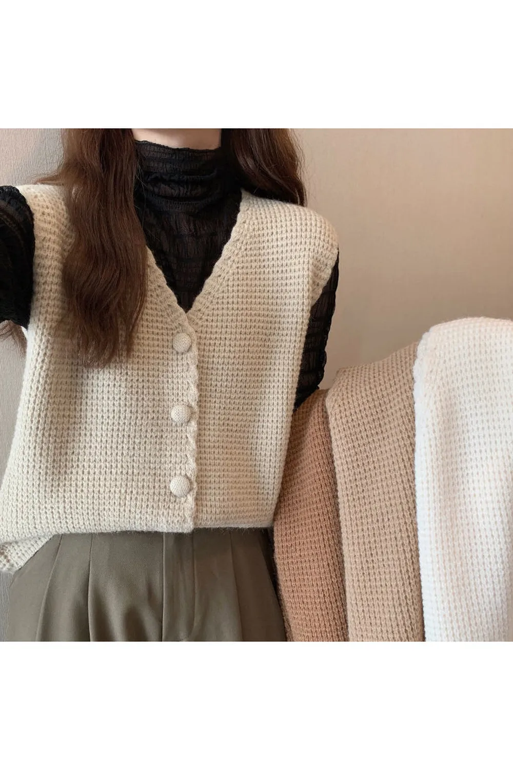 Mori Girl Loose Knitted Vest