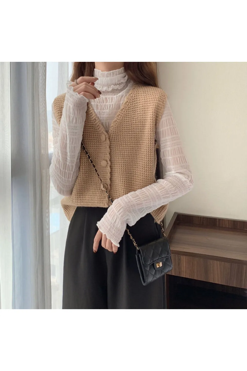 Mori Girl Loose Knitted Vest