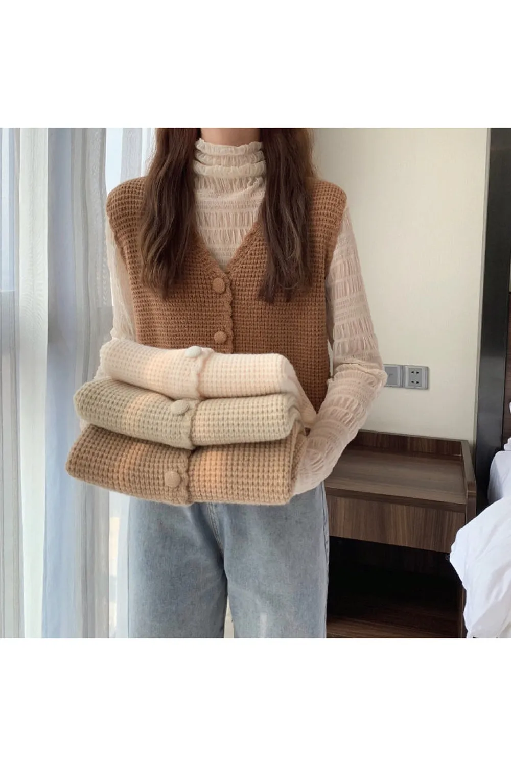Mori Girl Loose Knitted Vest