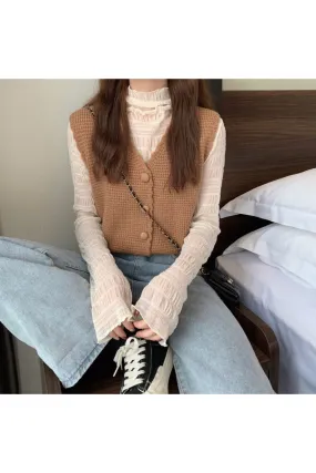 Mori Girl Loose Knitted Vest