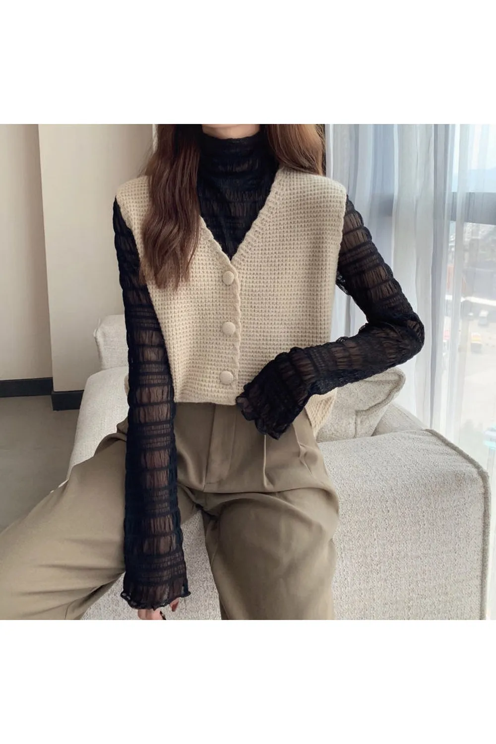 Mori Girl Loose Knitted Vest