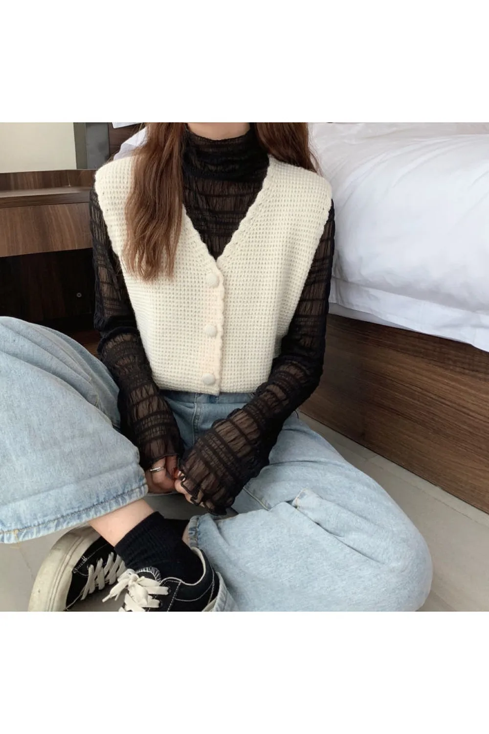Mori Girl Loose Knitted Vest