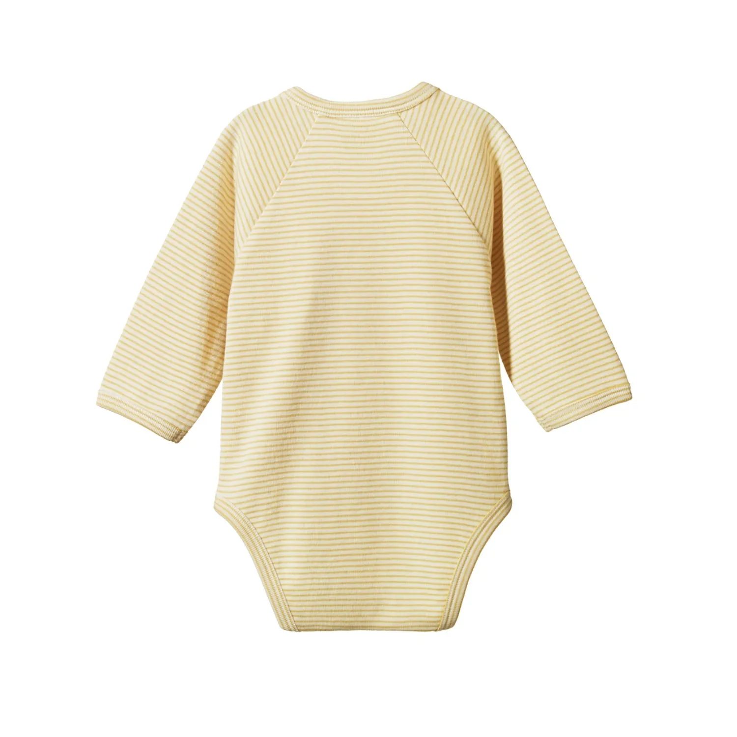 Nature Baby Bodysuit Long Sleeve Kimono Bodysuit Sand Pinstripe