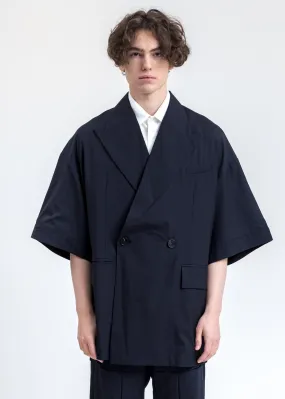 Navy Short Sleeves Blazer