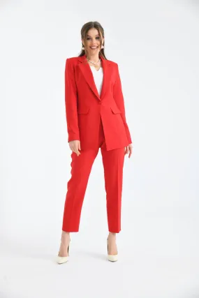 NDL Women Buttoned Satin Women's Suit Dress Red - Lafayette