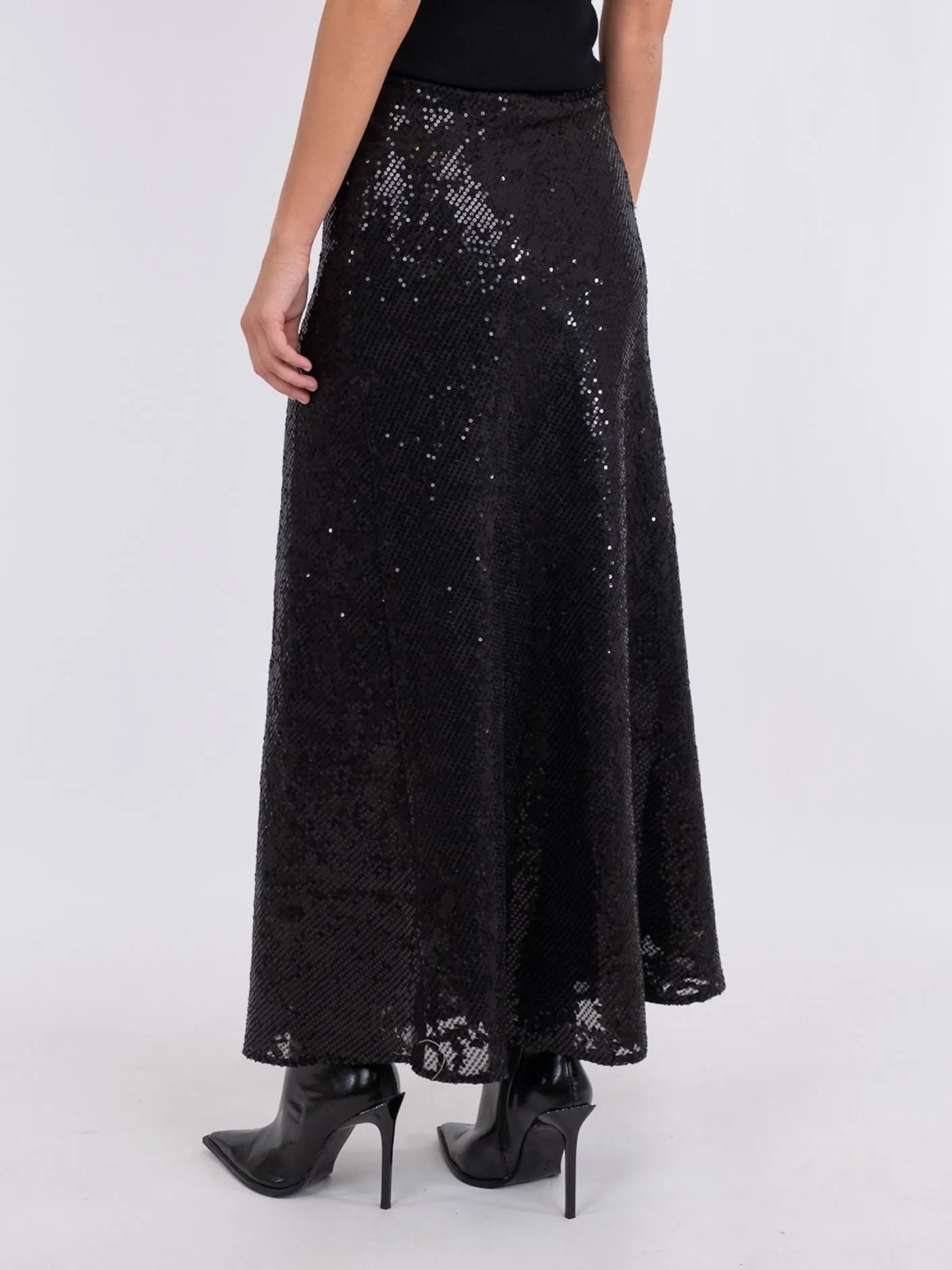 Neo Noir Vicky sequin skirt (black)