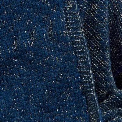 New - Cozy Metallic Yarn Knit Throw Blanket Navy Blue - Threshold