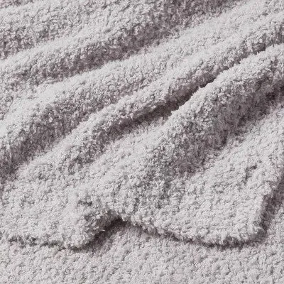 New - Threshold Chenille Throw Bed Blanket Oversized 108x92 Midweight, Gray, King