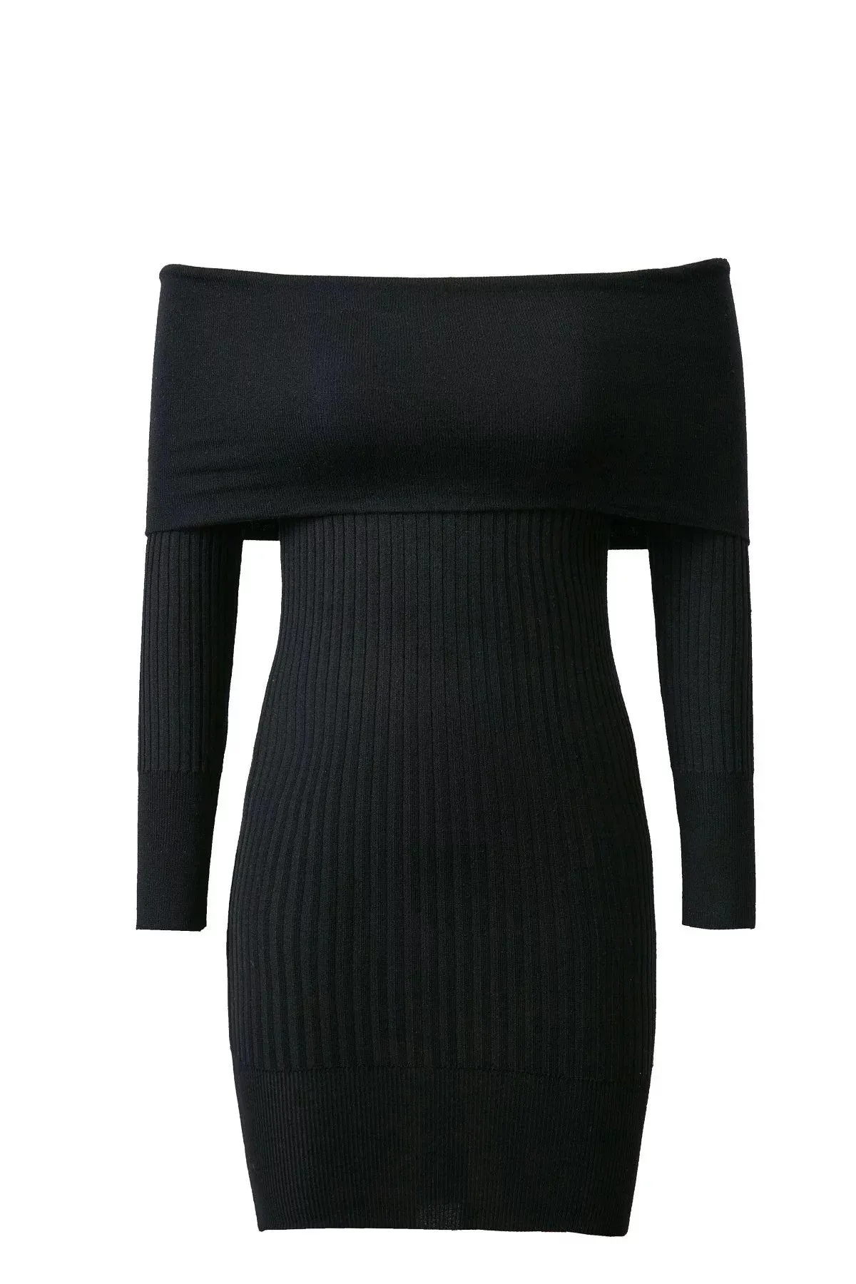 Off Shoulder Bodycon Knitting Long Sweater