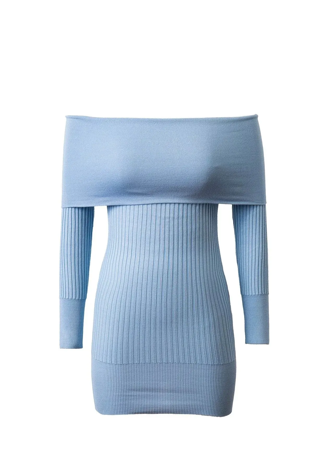 Off Shoulder Bodycon Knitting Long Sweater