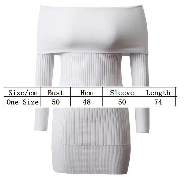 Off Shoulder Bodycon Knitting Long Sweater